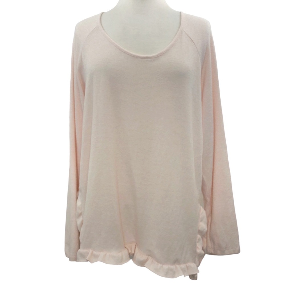 Jessica Simpson Pale Pink Ruffle Hem Tunic Top XL